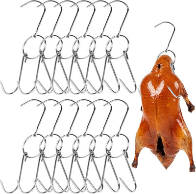 12 Ganchos dobles acero inox 9.4pulg para ahumar carne