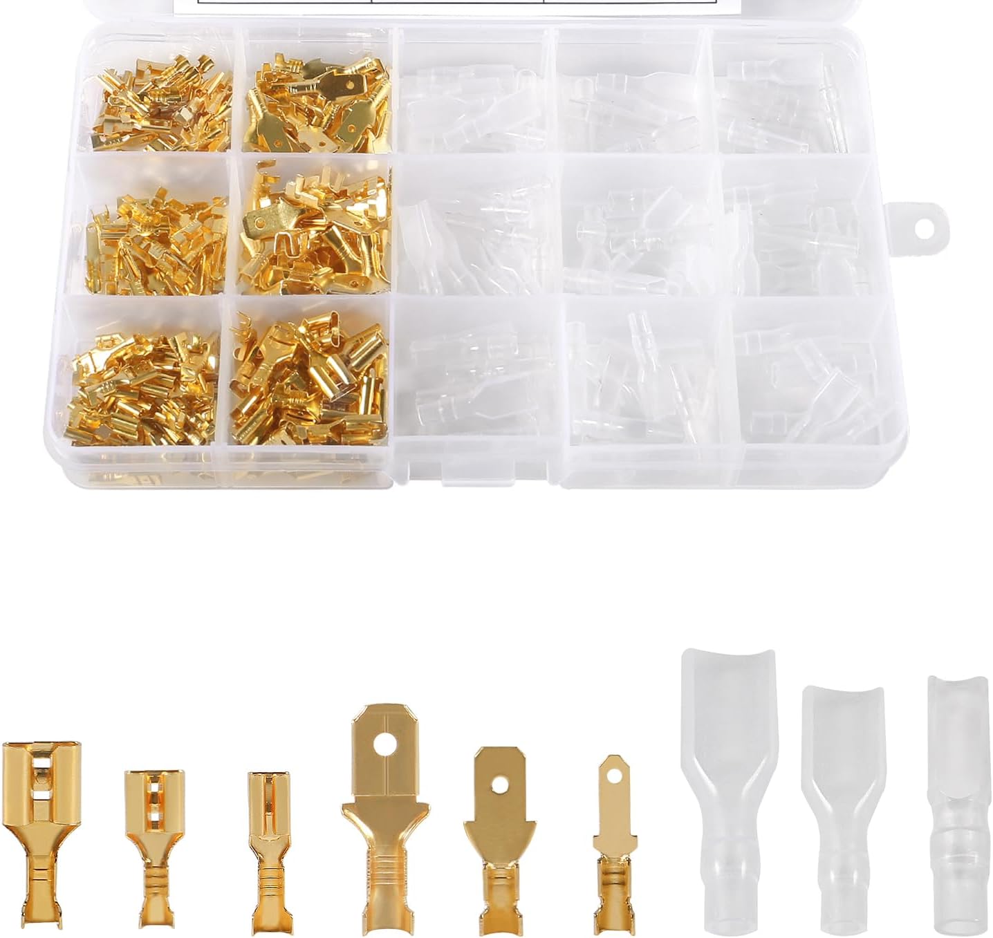 Kit 360pcs conectores espada alambre crimpado macho hembra