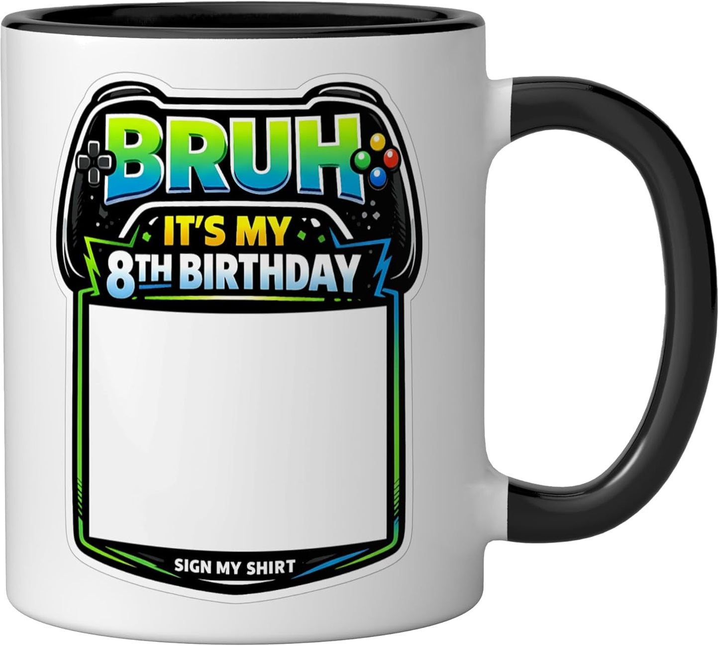 Taza Cerámica Juego Gamer Negro/Blanco