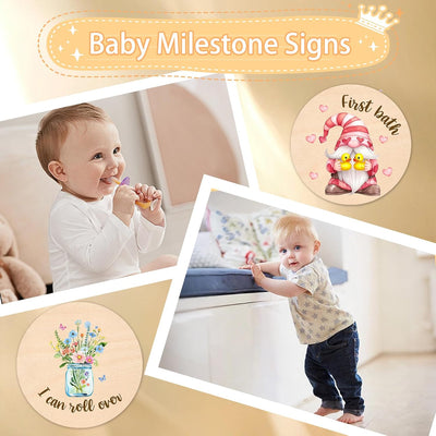 Tarjetas hito mensual bebé conejo 1-12 meses señal foto