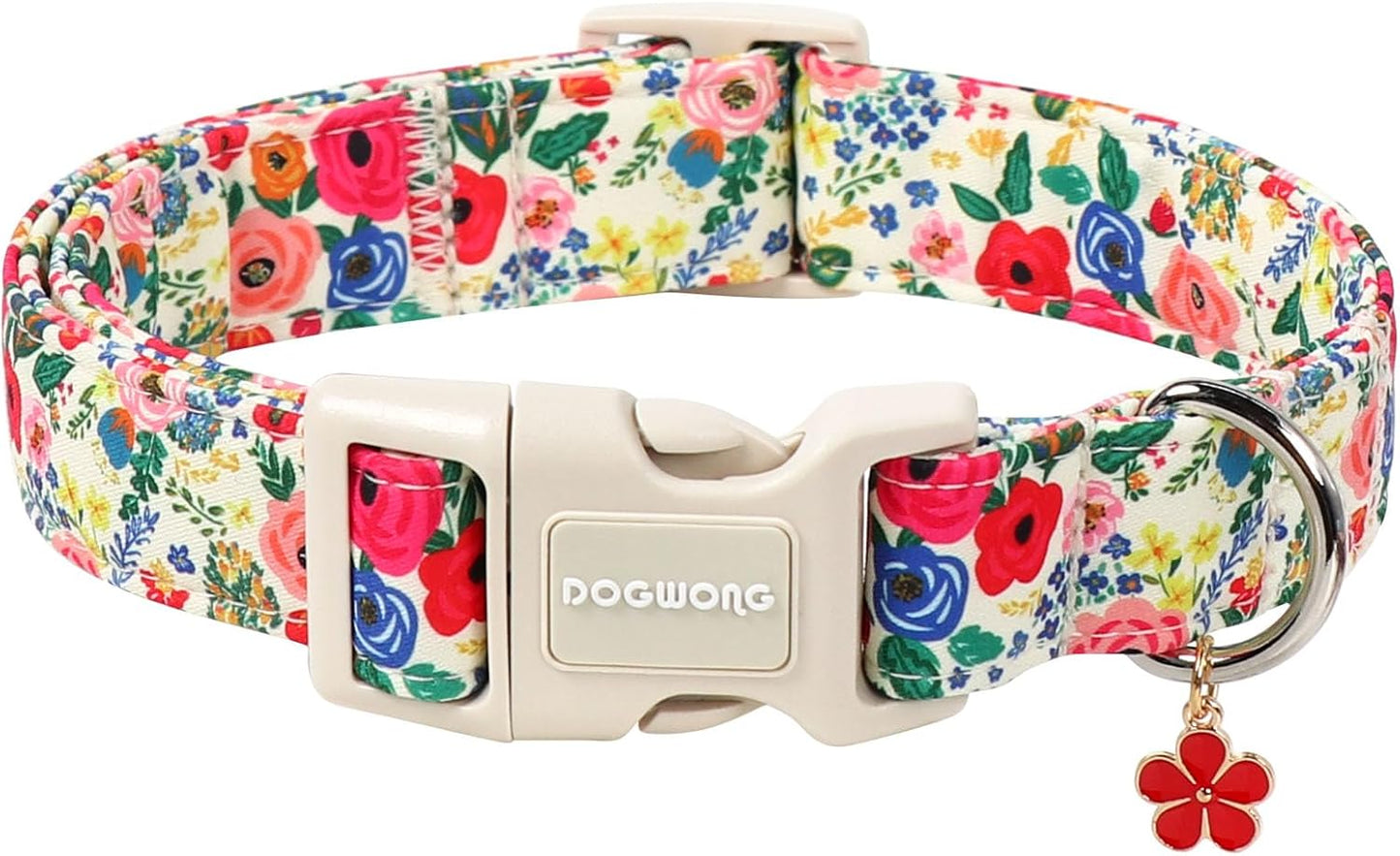 Collar floral ajustable para perros 14-21pulg
