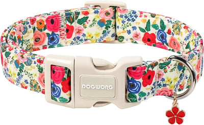 Collar floral ajustable para perros 14-21pulg