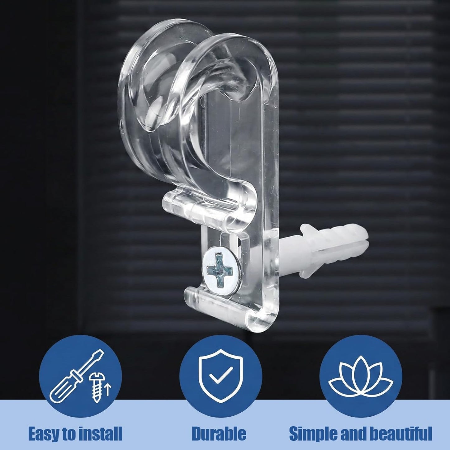8 Soportes Cable Ciego Retenedor Cadena Transparente Para Sombra