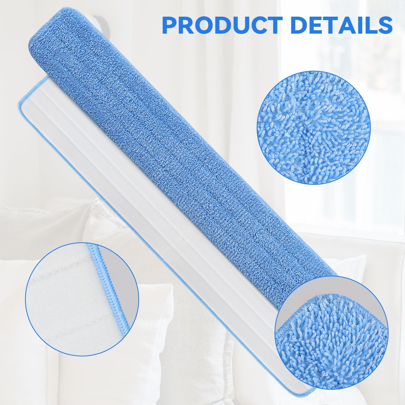 Almohadilla microfibra 48pulg set 4 reutilizable