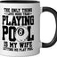 Taza de cerámica Funny Pool Billiards Negro/Blanco