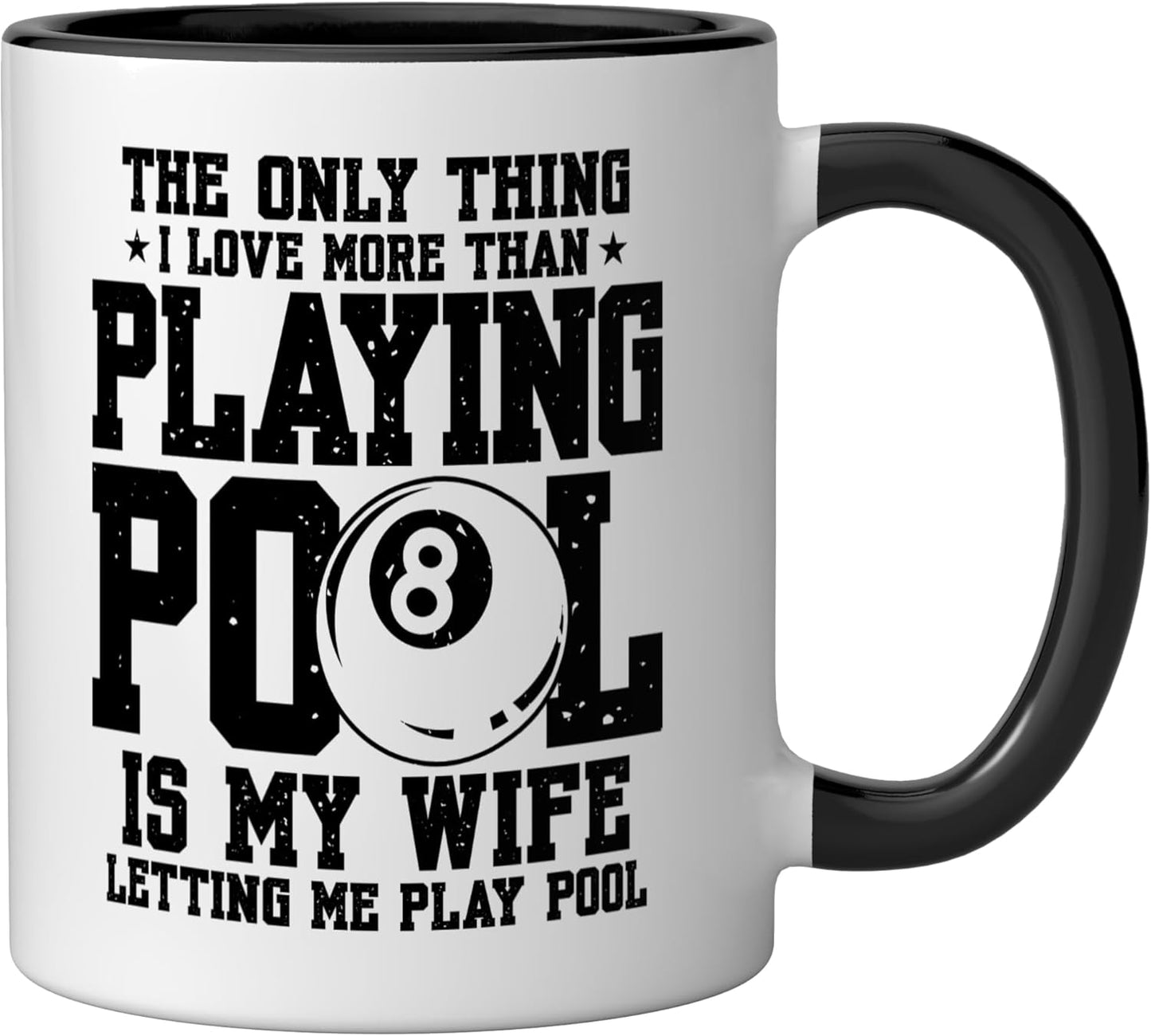 Taza de cerámica Funny Pool Billiards Negro/Blanco