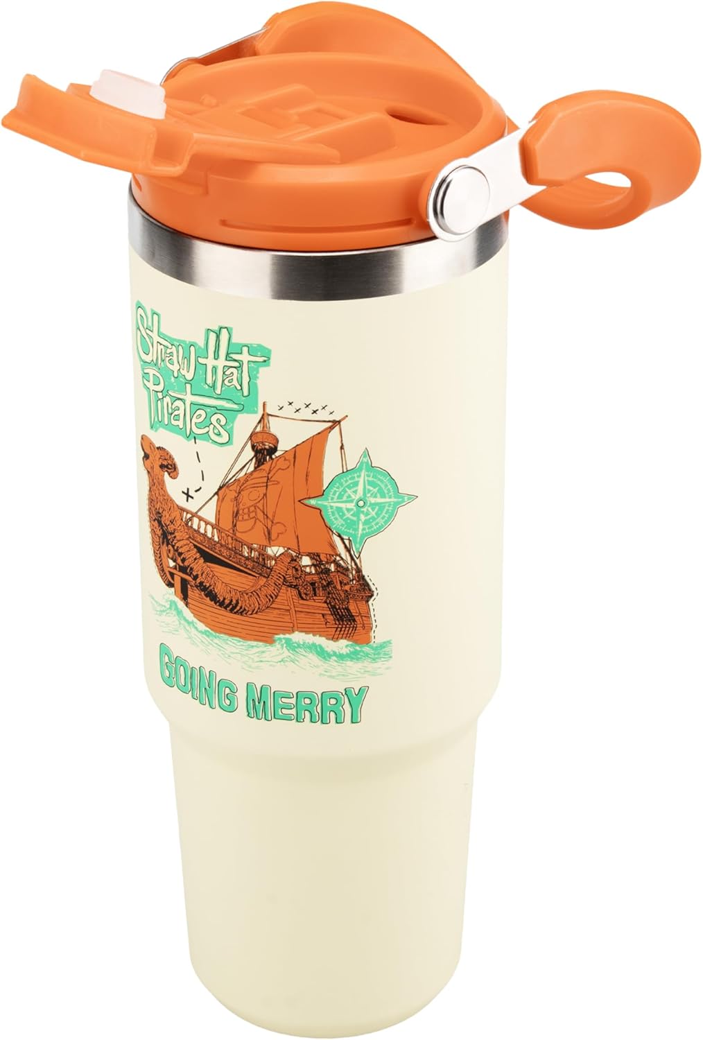 Vaso aislado Paladone de 30.4 fl oz con asa y popote