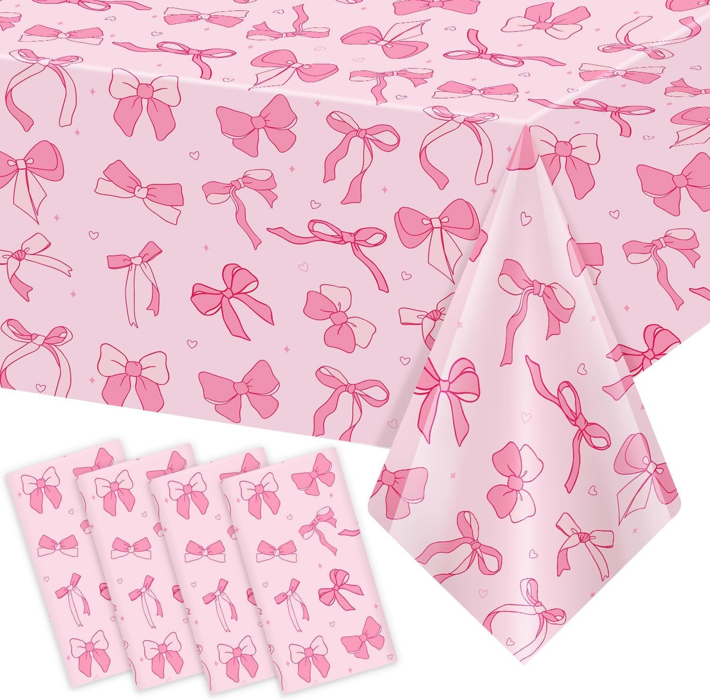 Mantel de plástico rosa para cumpleaños de niña 54x108 pulgadas