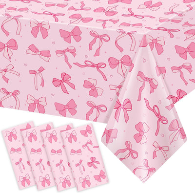 Mantel de plástico rosa para cumpleaños de niña 54x108 pulgadas
