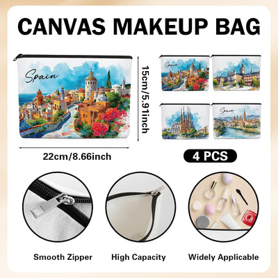Bolsa maquillaje personalizada mujer set 4 viaje