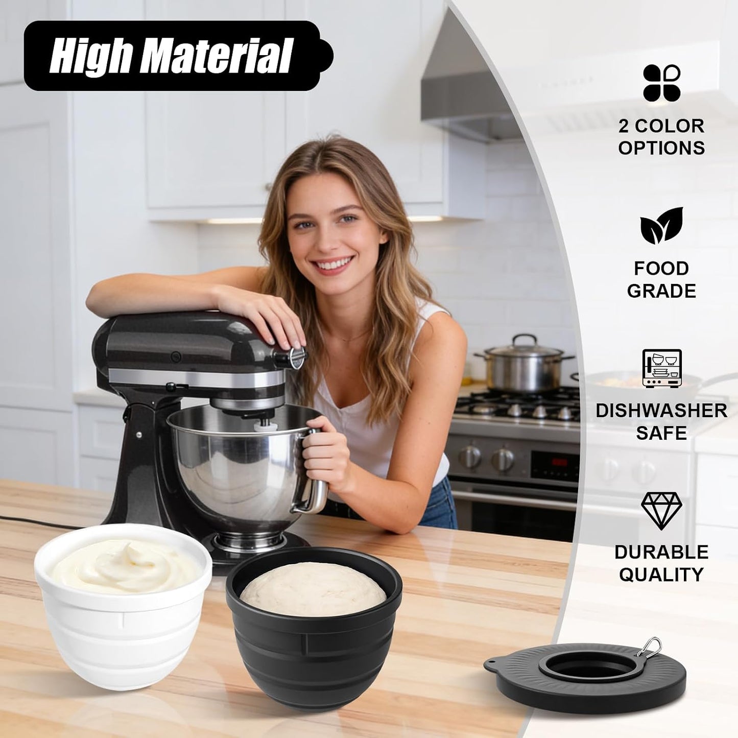 Revestimientos silicona plegables para batidora 5qt