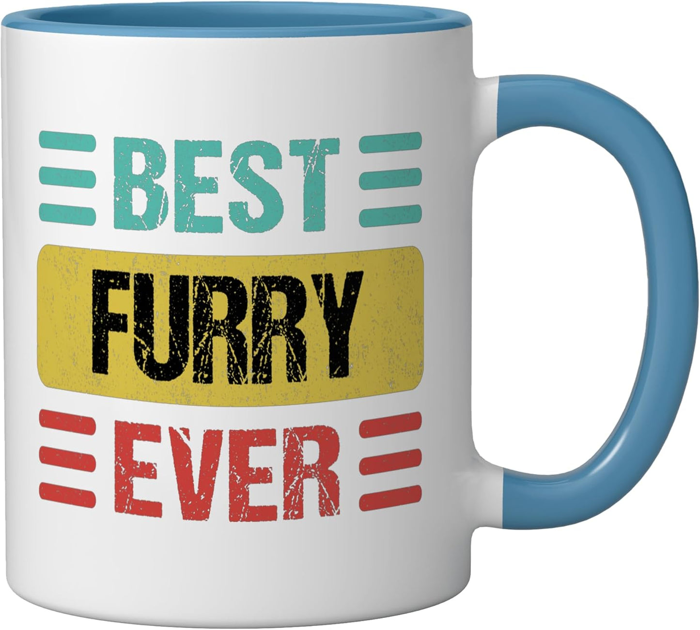 Taza Cerámica Furry Azul/Blanco