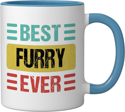 Taza Cerámica Furry Azul/Blanco