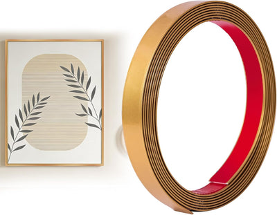 Moldura borde espejo flexible dorado 1/4x10pulg