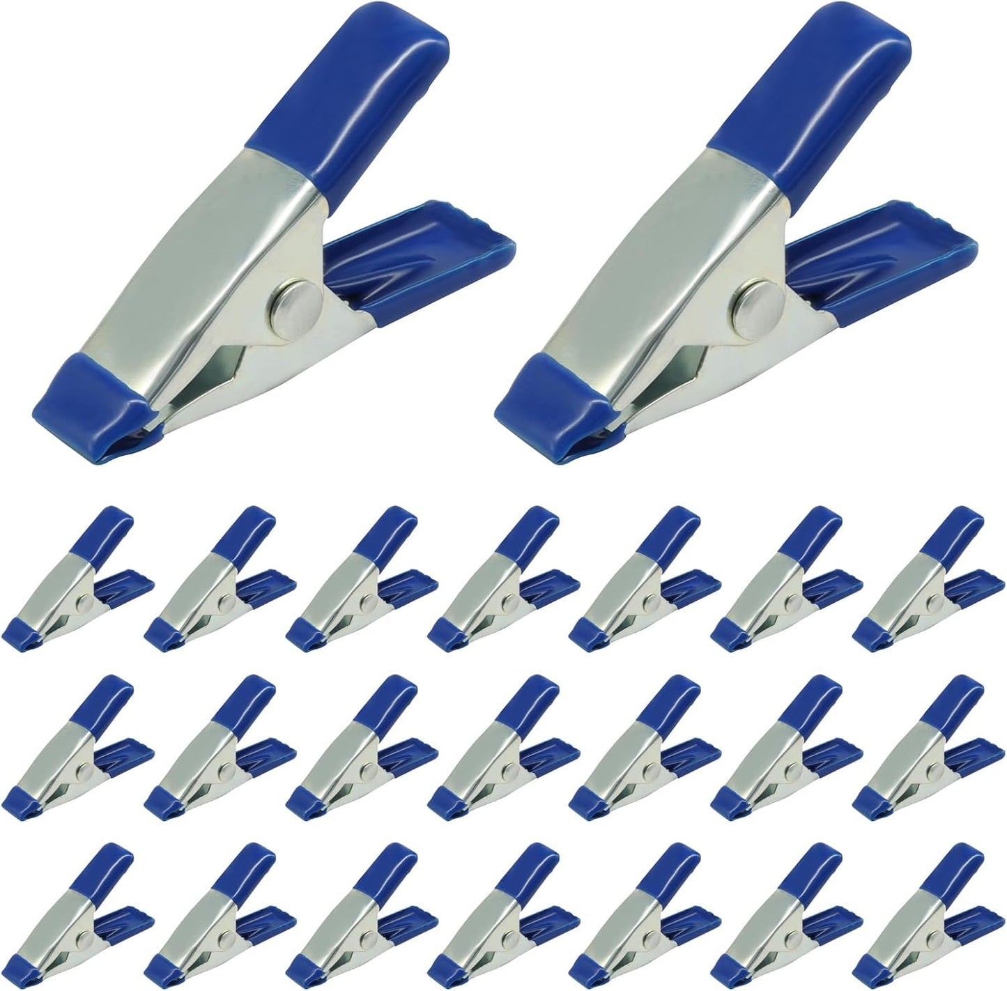 30 Abrazaderas Resorte Metal 2pulg Mini Clips Azul