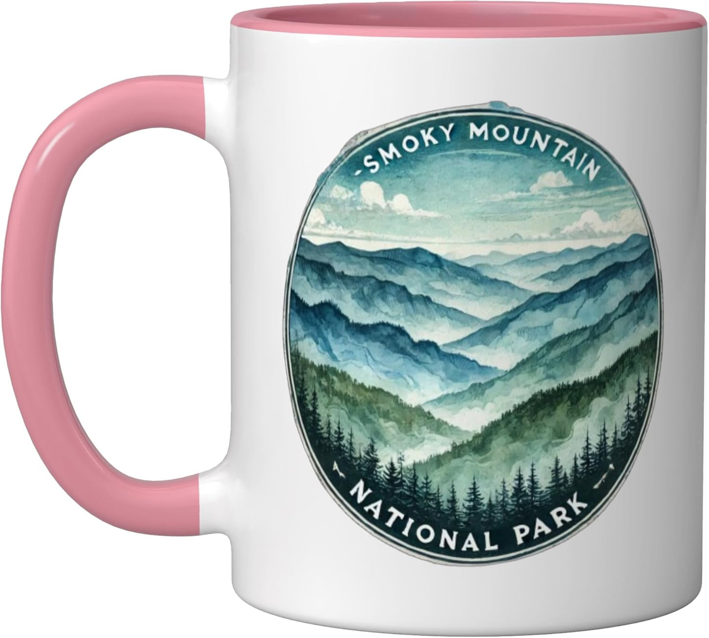 Taza Cerámica Smokey Mountains TN Rosa/Blanco