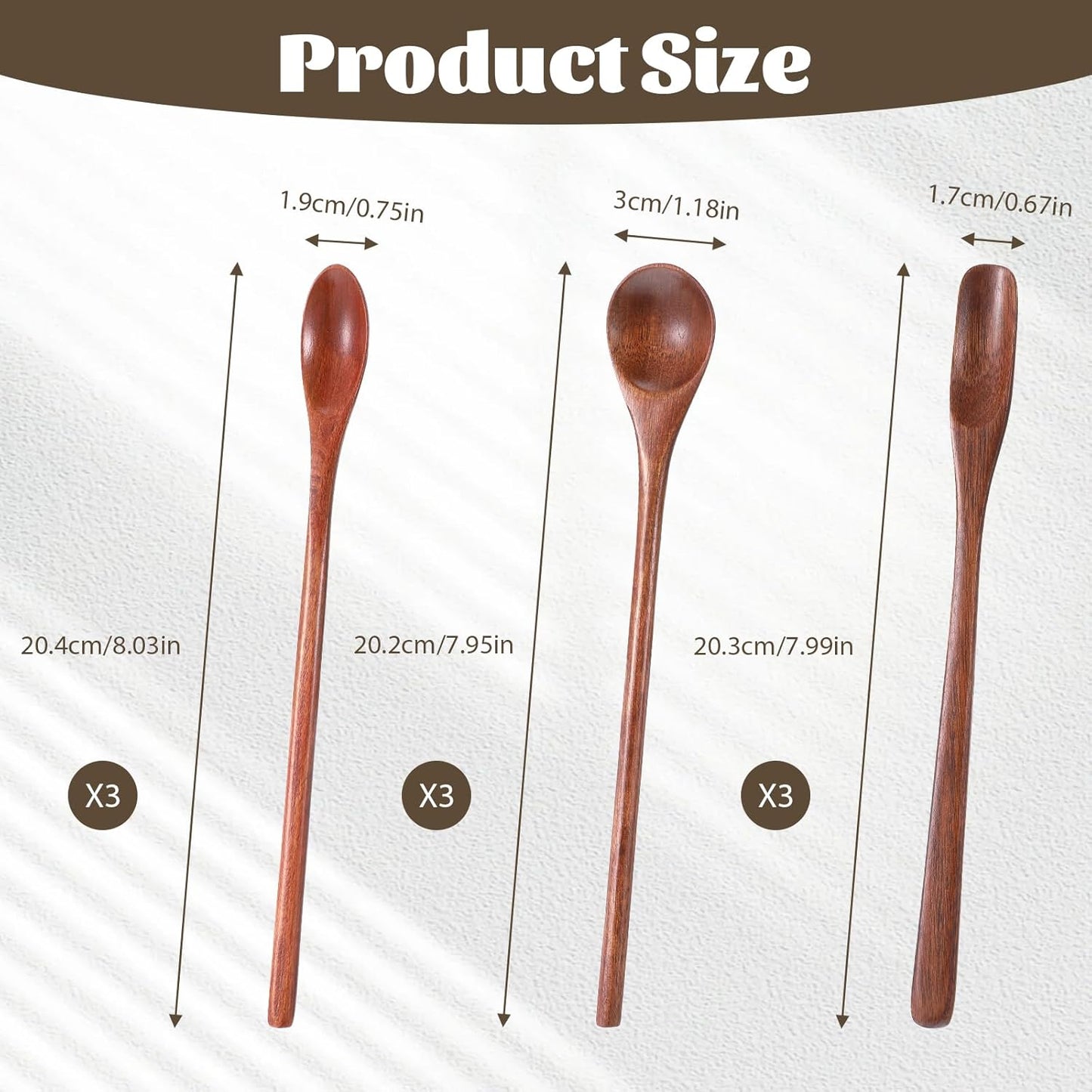 9 Cucharas Madera para Miel Té Café