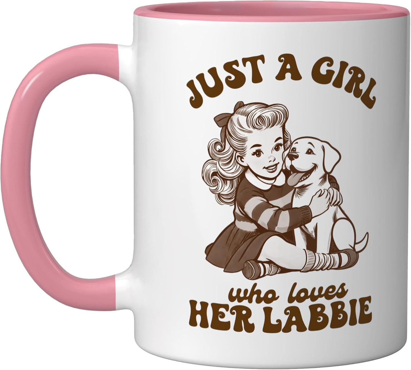 Taza Cerámica para Dueño de Labrador Rosa/Blanca