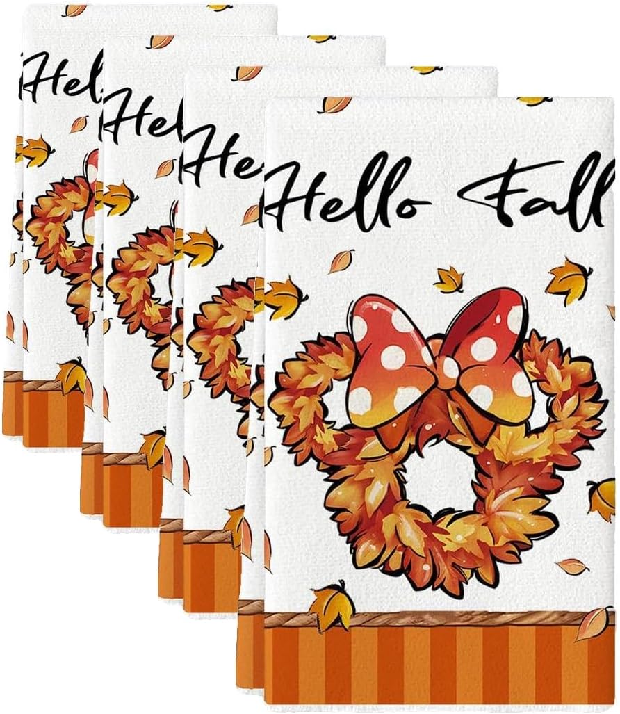 Set 4 Servilletas Cocina Otoño Estilo Calabaza
