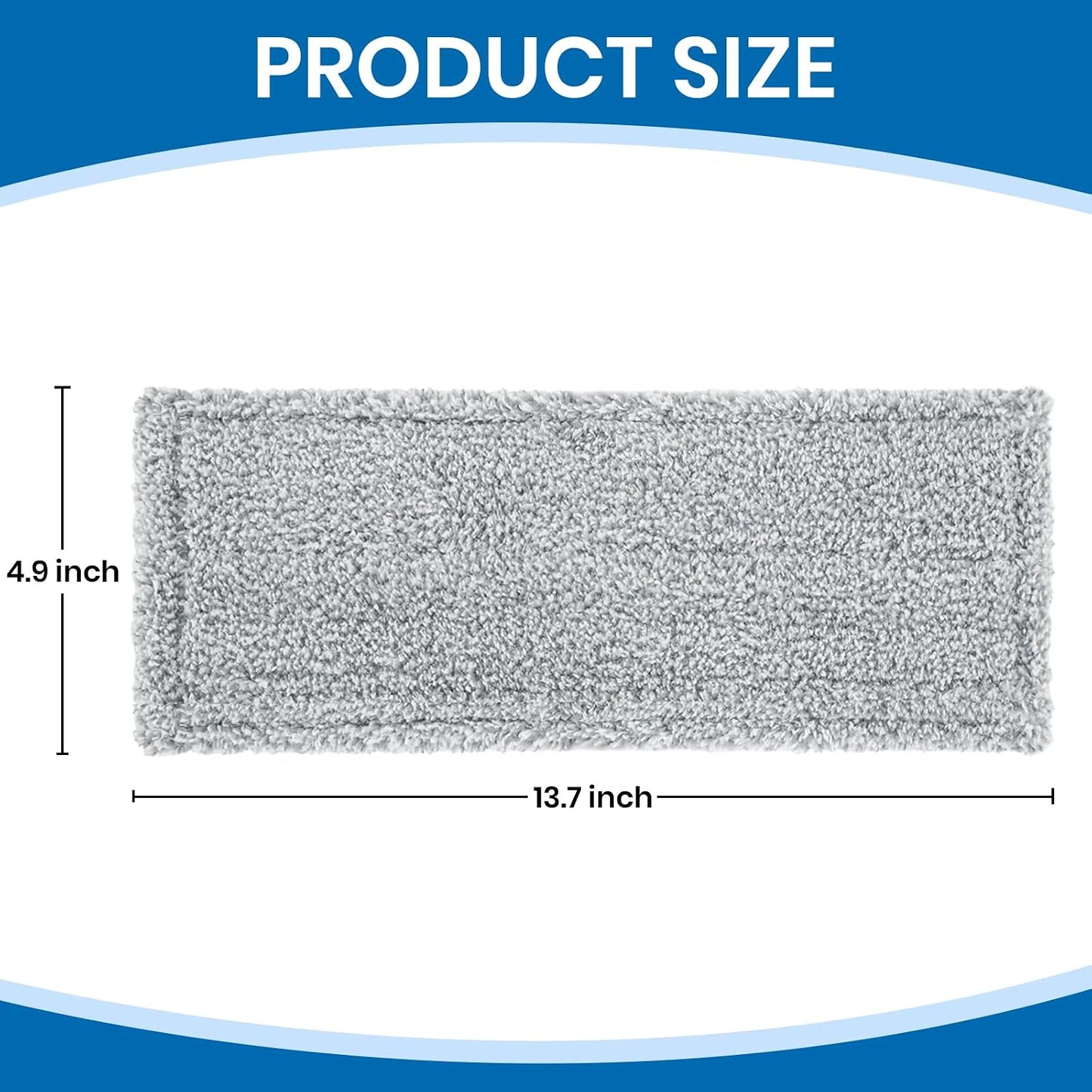 3 Pzas Almohadillas Microfibra para Cubo Fregona 13pulg Gris