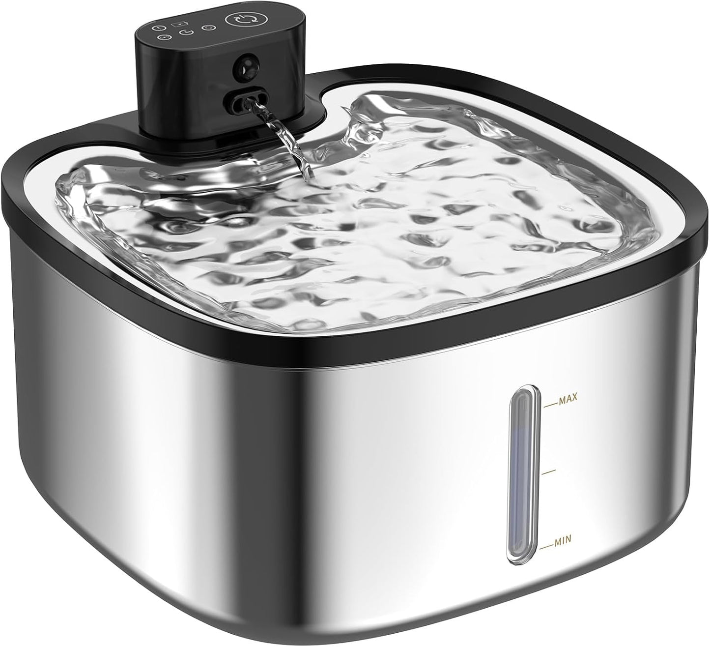 Fuente agua gato acero inox automática sensor movimiento