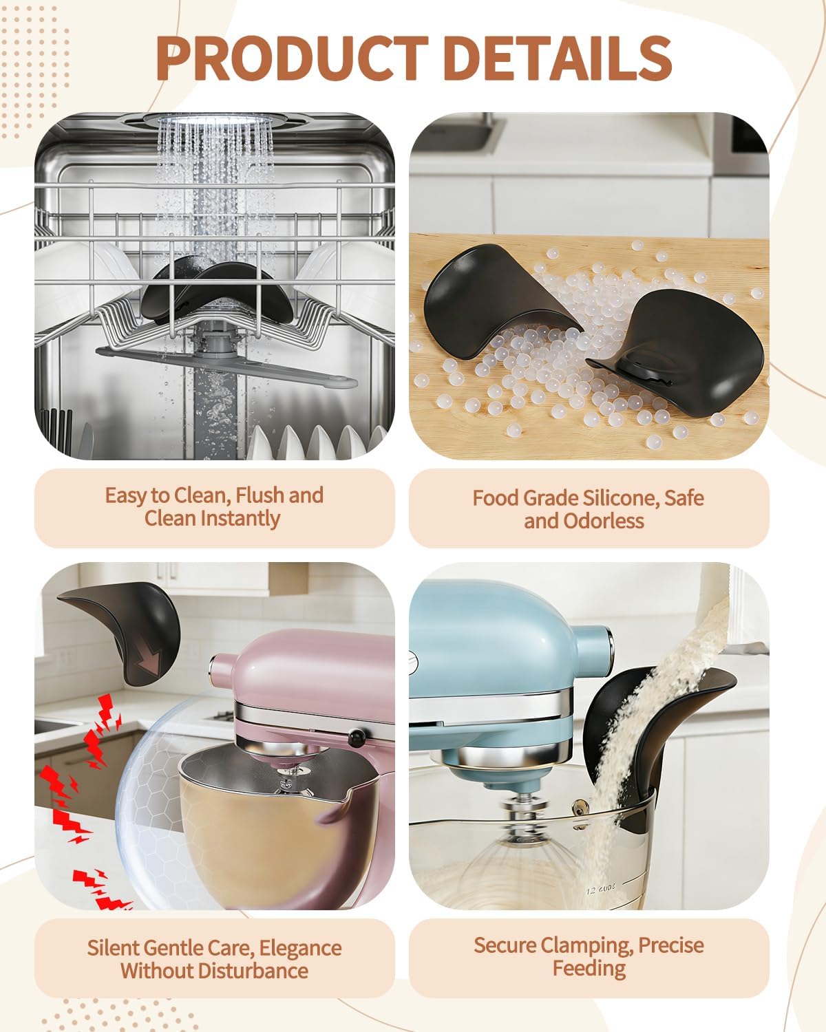 Embudo de silicona para batidora KitchenAid, se adapta a todas las batidoras de pie