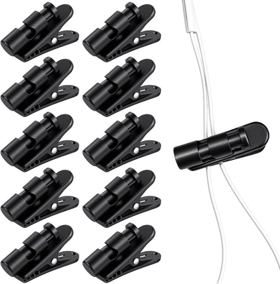 6 Clips Auriculares Alambre Micrófono Negro