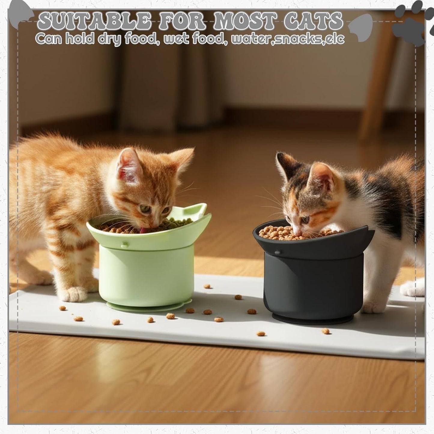 2 Pzas Comederos Lentos Gatos Silicón Base Antiderrap