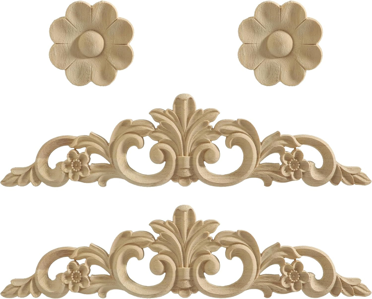 Incrustaciones roseta madera para pared puerta 4 pzas