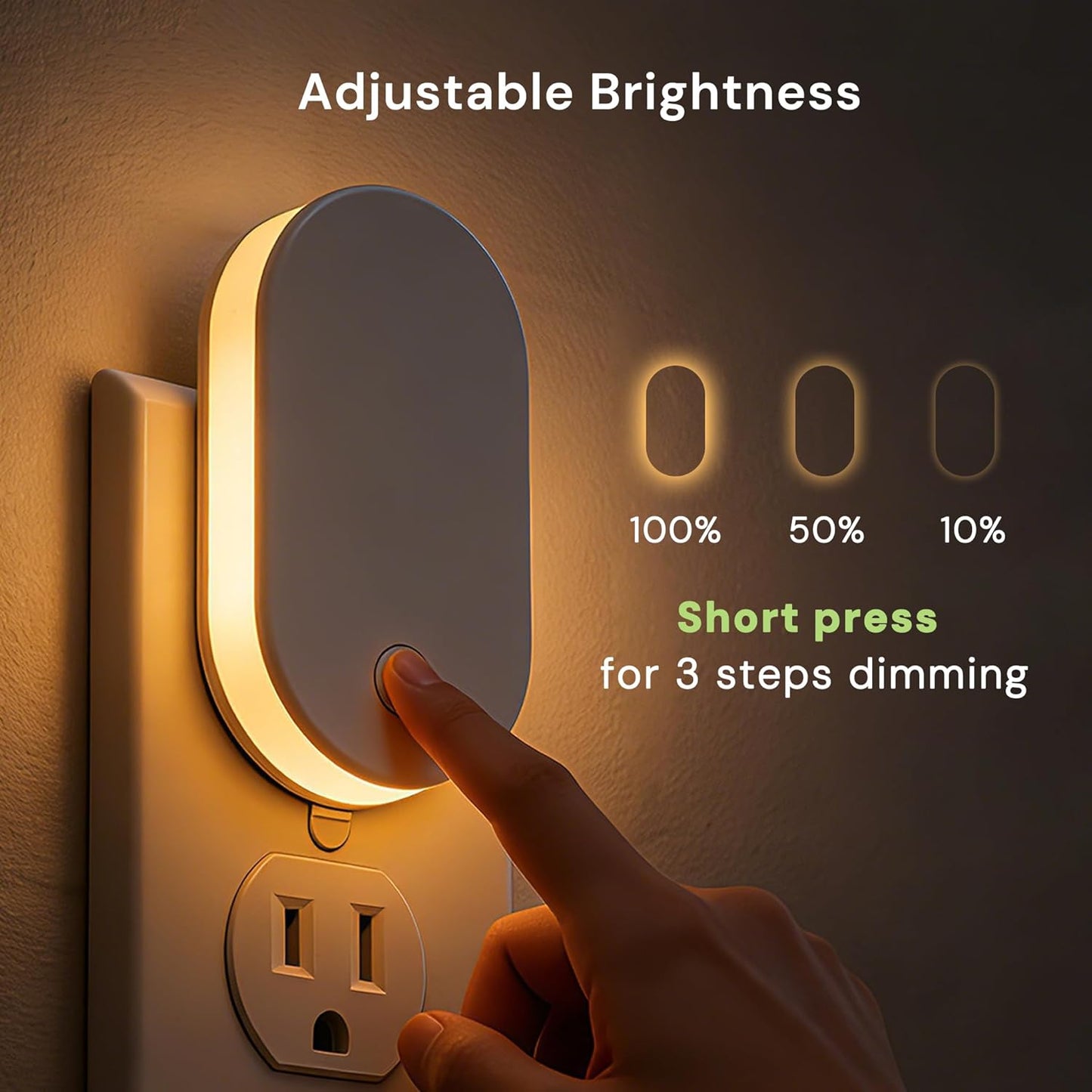 Luces Nocturnas Pared Sensor Amanecer Blanca Suave 3000K Set 2