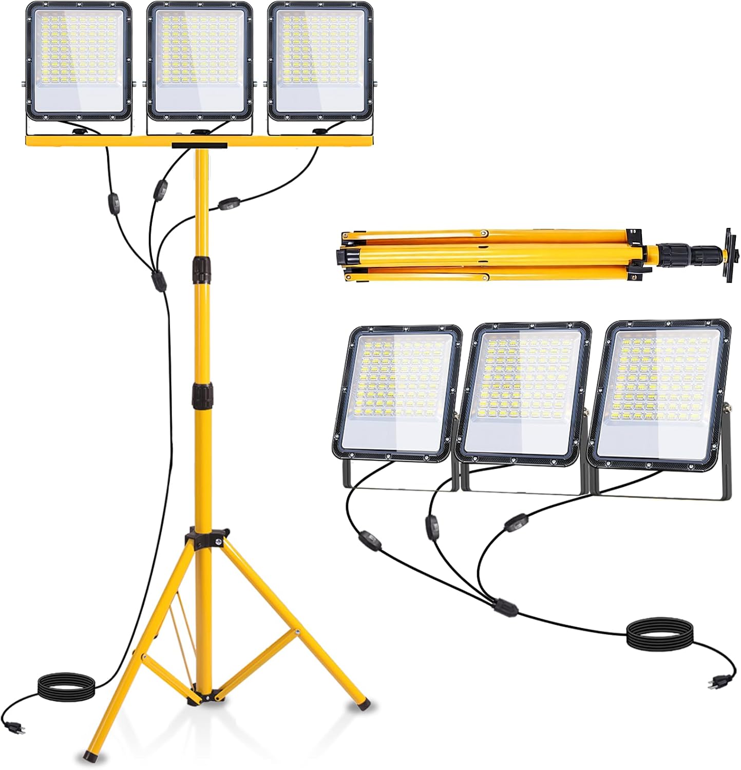 Luz trabajo 3 LED ajustable IP67 trípode plegable 16ft