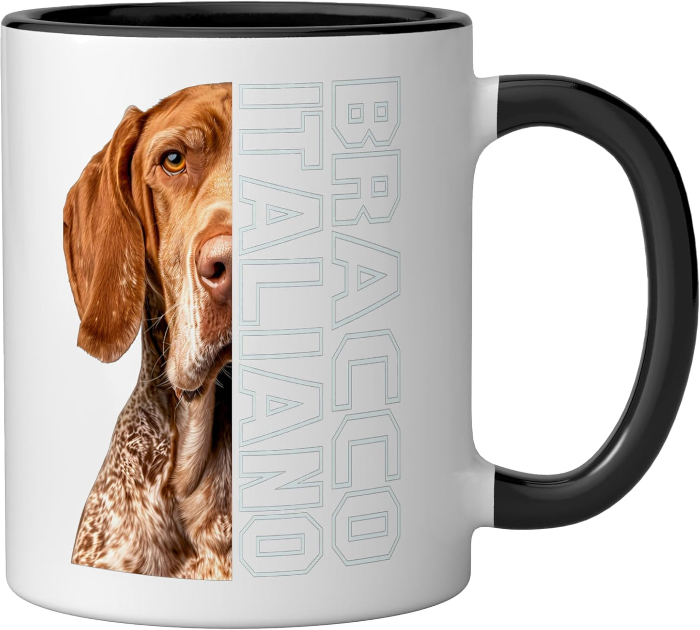 Taza cerámica Bracco Italiano negra/blanca