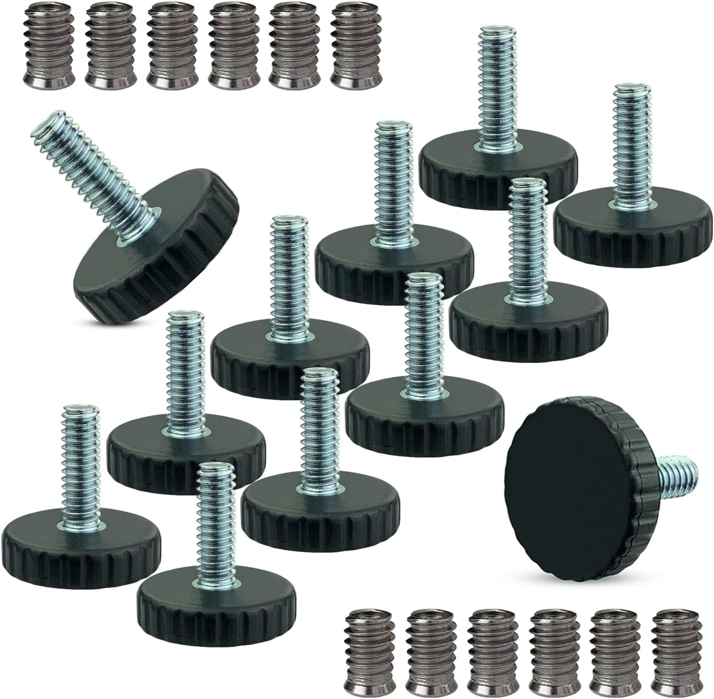 Niveladores patas 1/4-20 s con tuercas para muebles