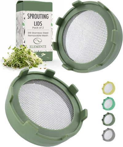 Kit cultivo brotes soja acero inox 316 verde salvia