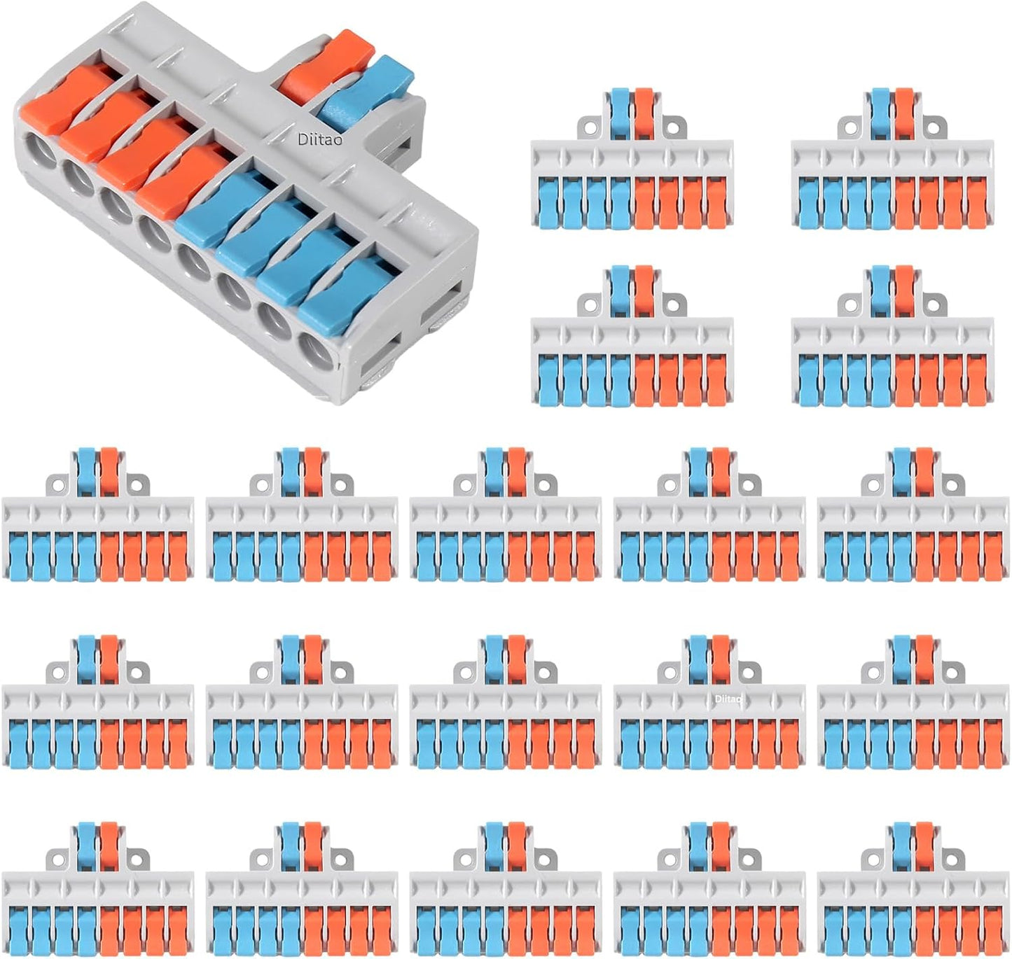 20 Conectores Terminal Rápido 250V 32A Compactos
