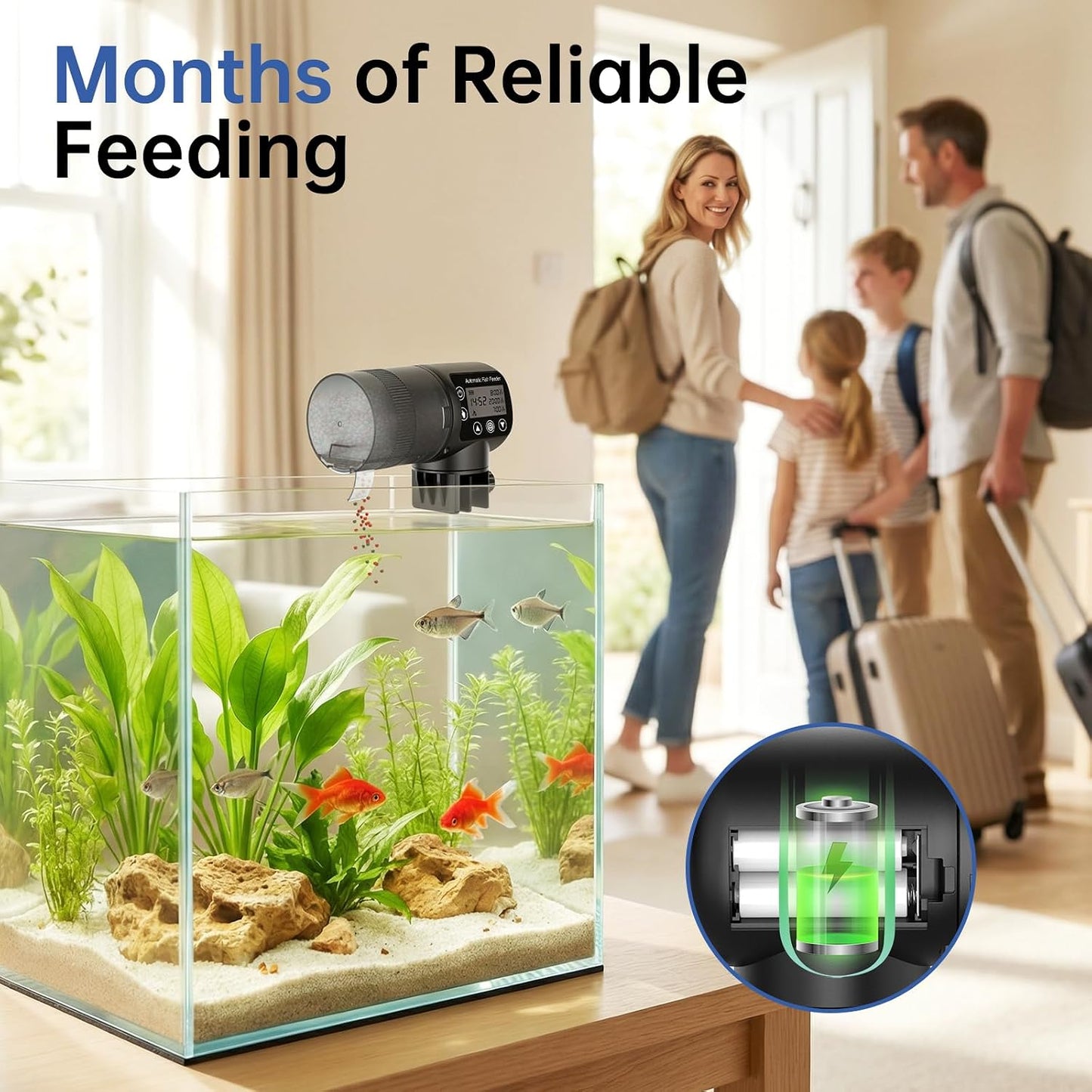 Comedero automático para peces con temporizador LCD 6.8oz
