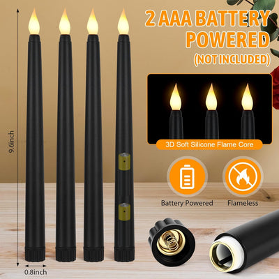 12 Velas LED Parpadeantes 8.5pulg sin Llama para Mesa Boda