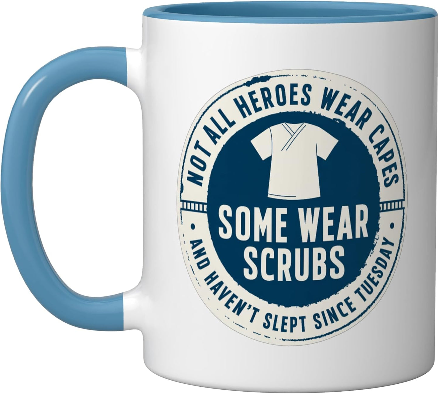 Taza Cerámica Uniforme Enfermera Azul/Blanco