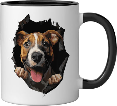 Taza Cerámica American Staffordshire Terrier Negro/Blanco