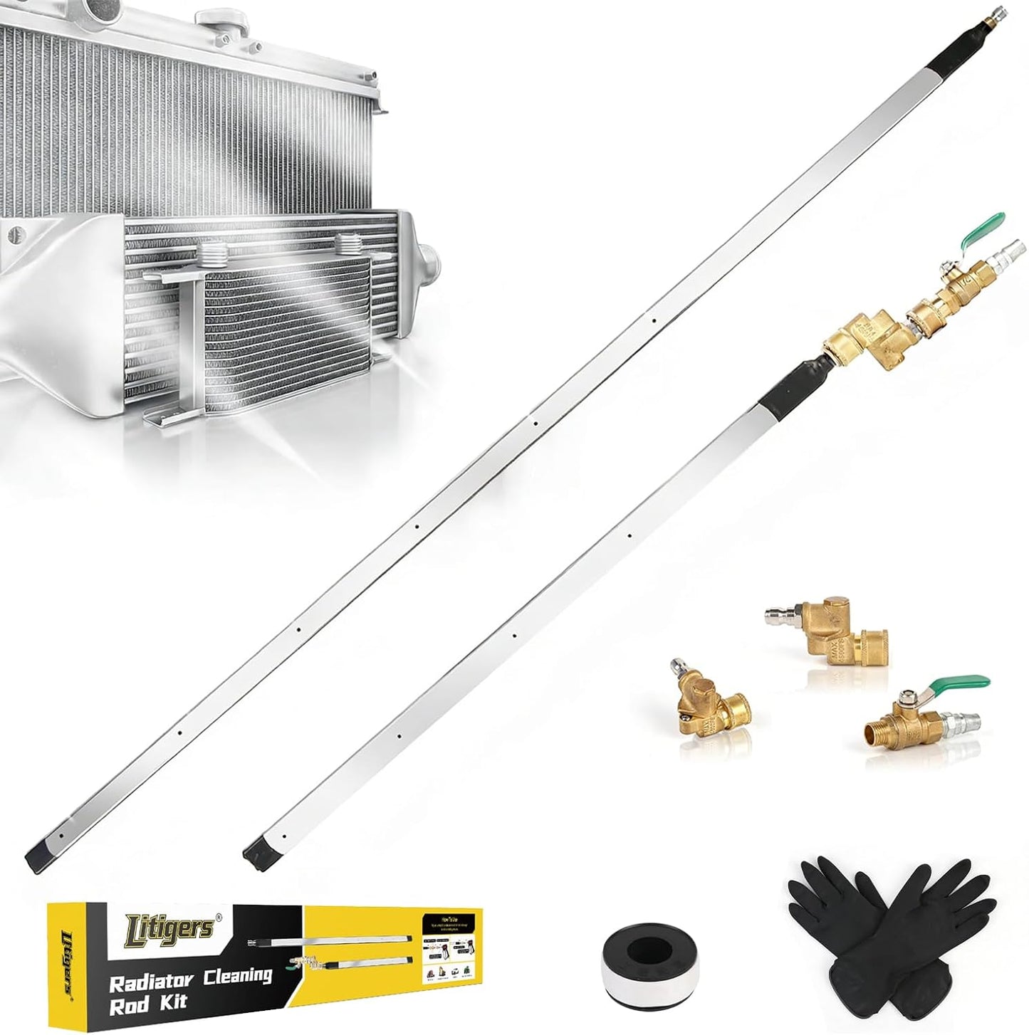 Juego varillas limpieza radiador 47x24pulg acero inox