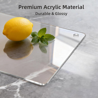 Tabla de cortar acrílica transparente para cocina con agujero para colgar
