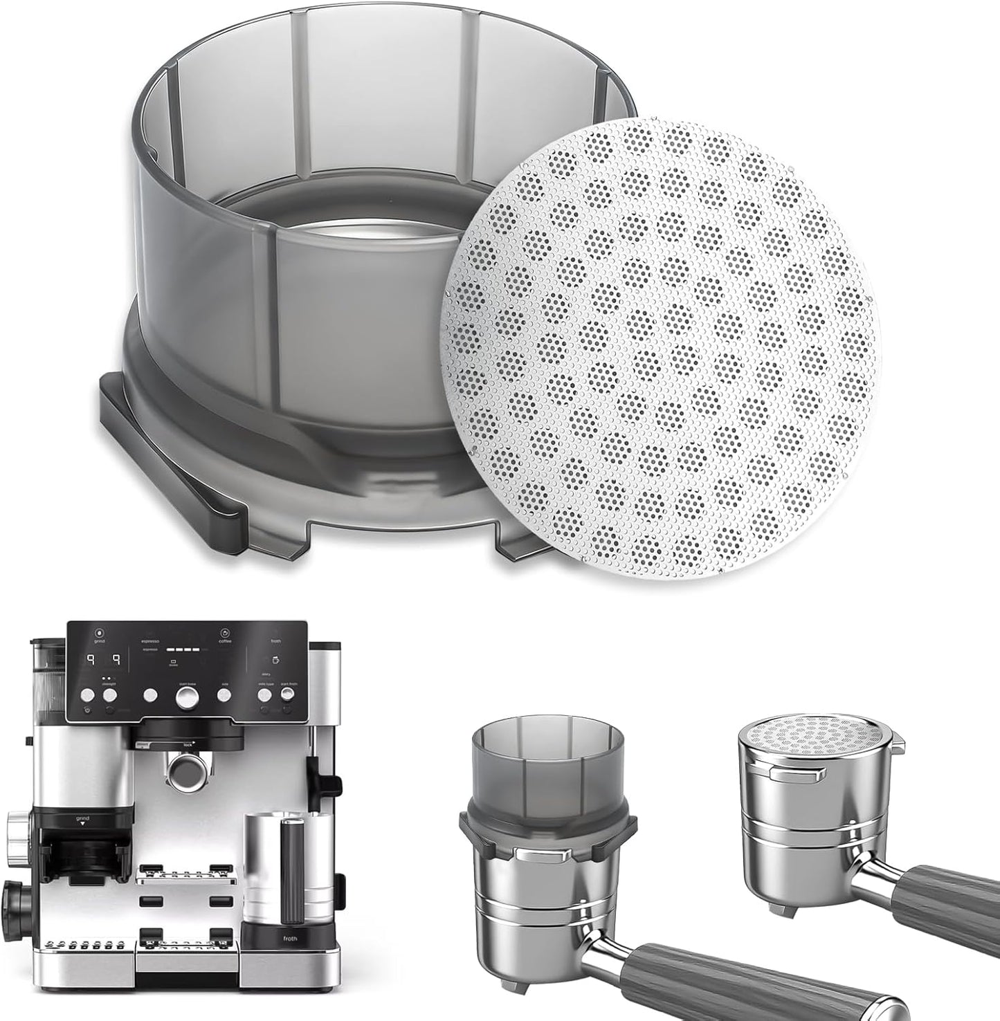 Embudo portafilter para cafetera Ninja ES601 anillo dosificador
