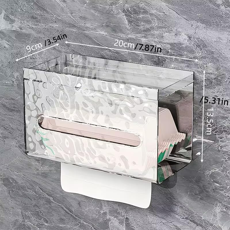 Soporte caja pañuelos con estante y dispensador