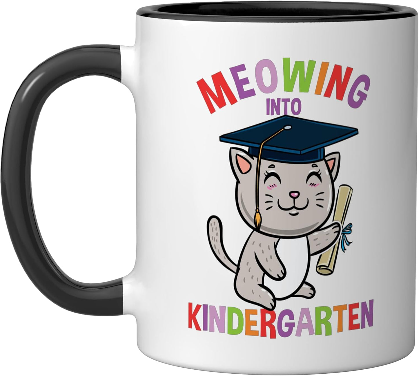 Taza cerámica para gato Moewing regreso a clases negro/blanco