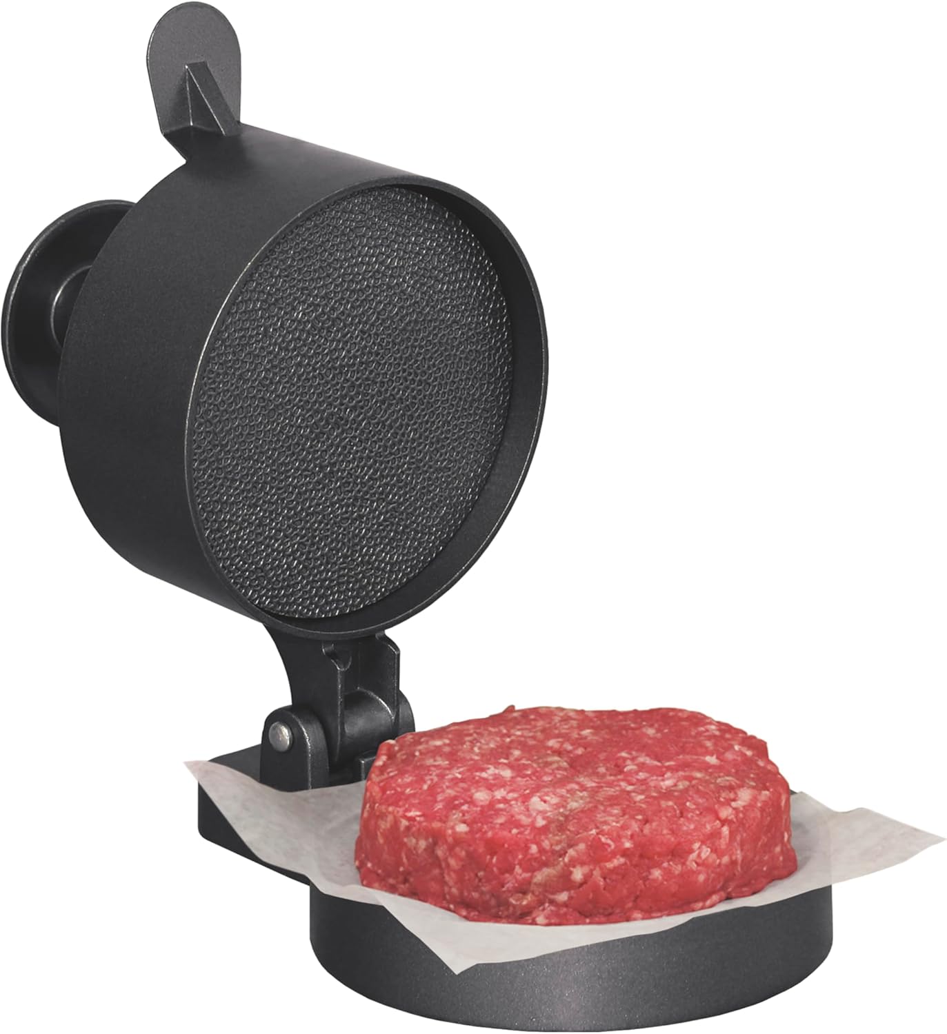Prensa hamburguesas antiadherente con eyector torta gris