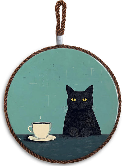 Salvamanteles retro para gatos negros para platos calientes y sartenes