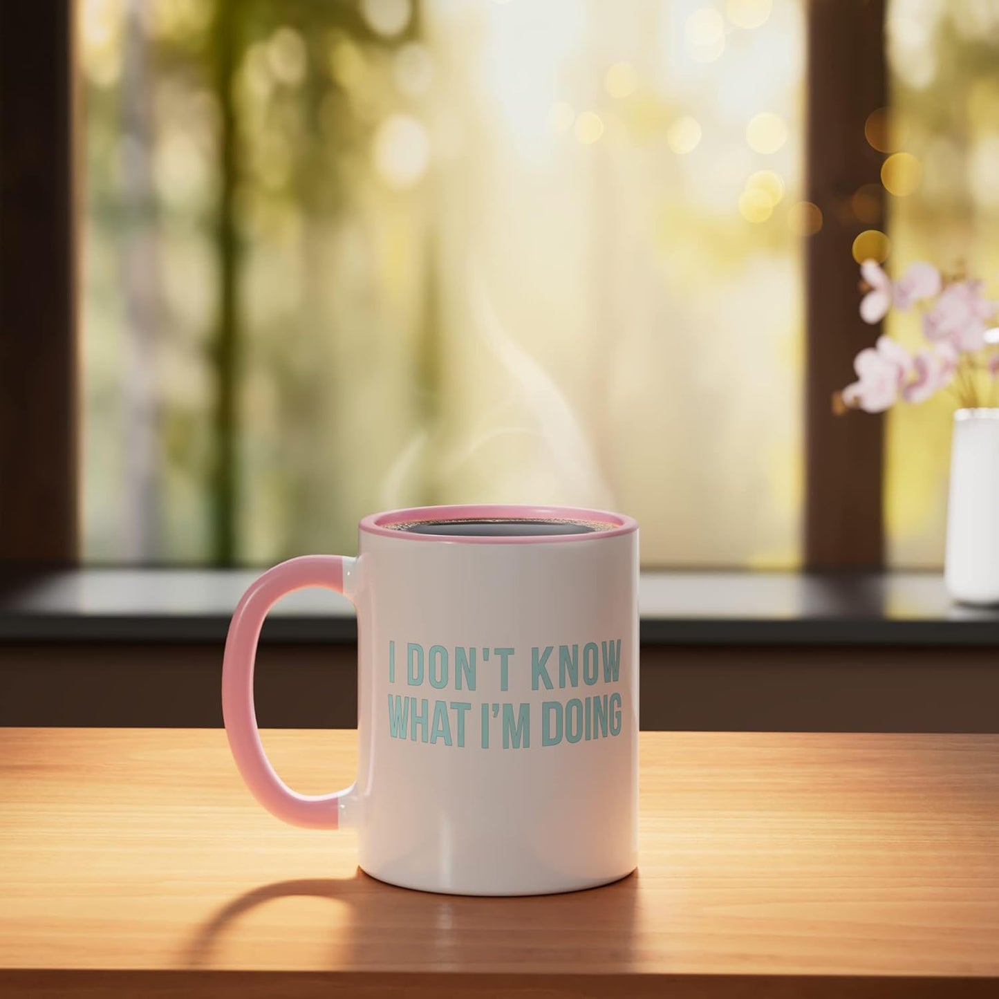Taza Cerámica Rosa/Blanca