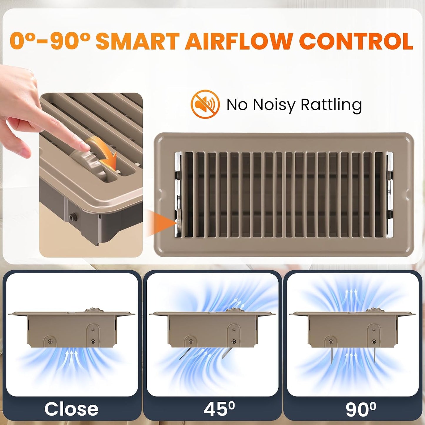 Registro piso 4x10pulg rejilla acero resistente ajustable