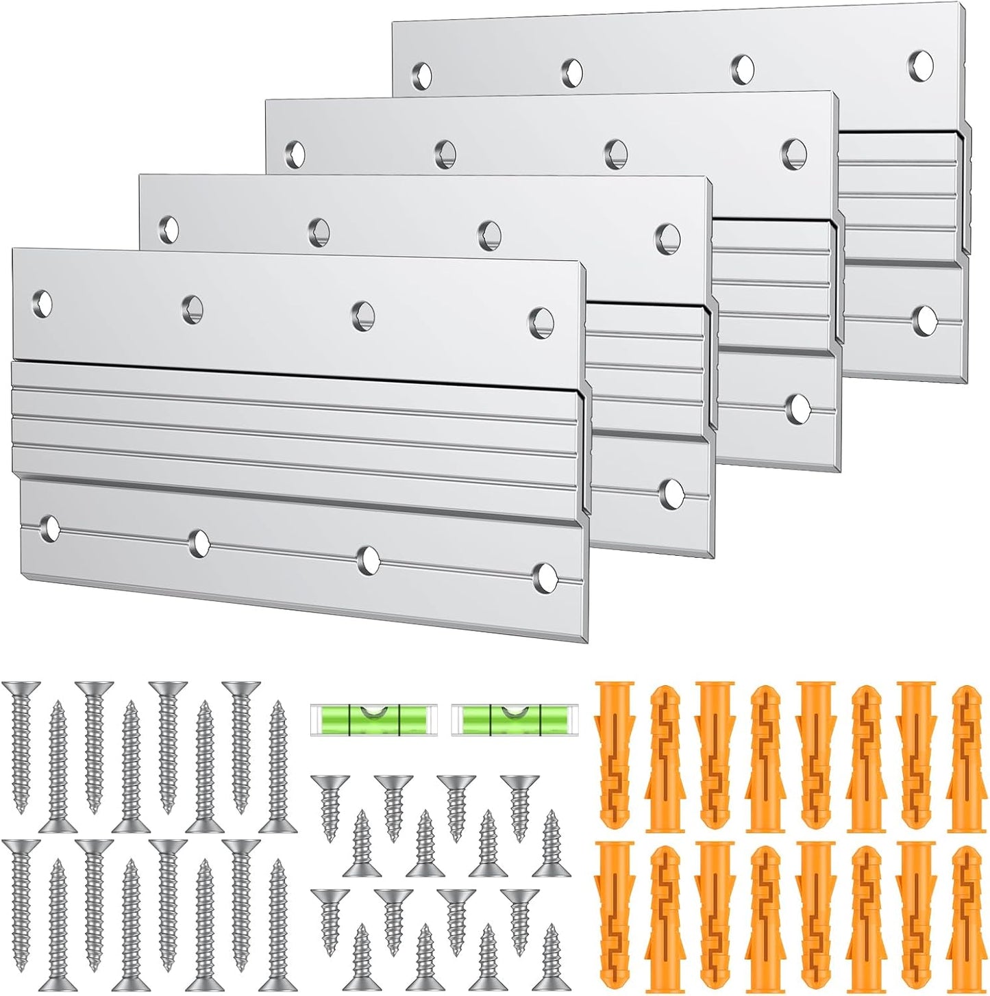 4 Pzas Colgadores Tacos Franceses 6pulg Carga 60lb Aluminio