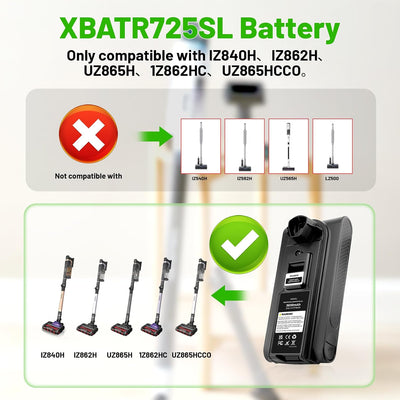 Batería repuesto aspiradora Shark XBATR725SL IZ840H IZ862H